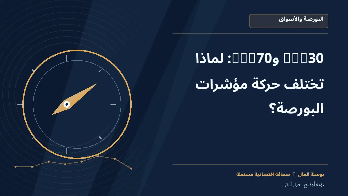 رسم معلوماتي تحريري توضيحي لموضوع EGX30 وEGX70: لماذا تختلف حركة مؤشرات البورصة؟